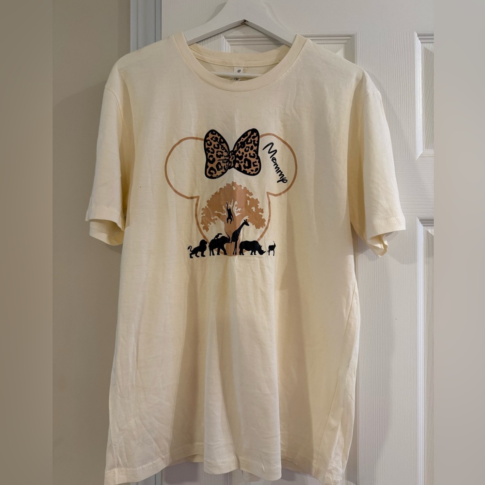 Cream Disney shirt with Animal Print Design